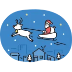Christmas Santa And Reindeer SVG Icon